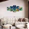 thumbnail image 2 of Elephant Stock Imagine A Garden Wall Art - Horizontal Multi Panel Canvas - Living Room Wall Decor - Abstract Multi Panel - Blue And Green Decor By Tara Funk Grim - 74" x 34", 2 of 4