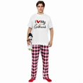 thumbnail image 4 of LuLiaMenton Matching Couples Christmas Pajamas I Love You Plaid Short Sleeve Long Pants Set, 4 of 6