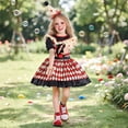 thumbnail image 2 of Playtopia Big‑Girls 3‑Piece Circus Clown Cosplay Costume Short‑Sleeve Ruffled Dress With Matching Wrist Cuffs And Cone Hat Set Size XS‑XL, Plus Size Friendly, 2 of 7