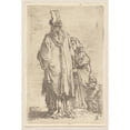 thumbnail image 2 of Salvator Rosa 13x18 Black Ornate Wood Framed Double Matted Museum Art Print Titled - Oriental in Turban, Seen from Behind, with Two Women (1656 - 1657), 2 of 5