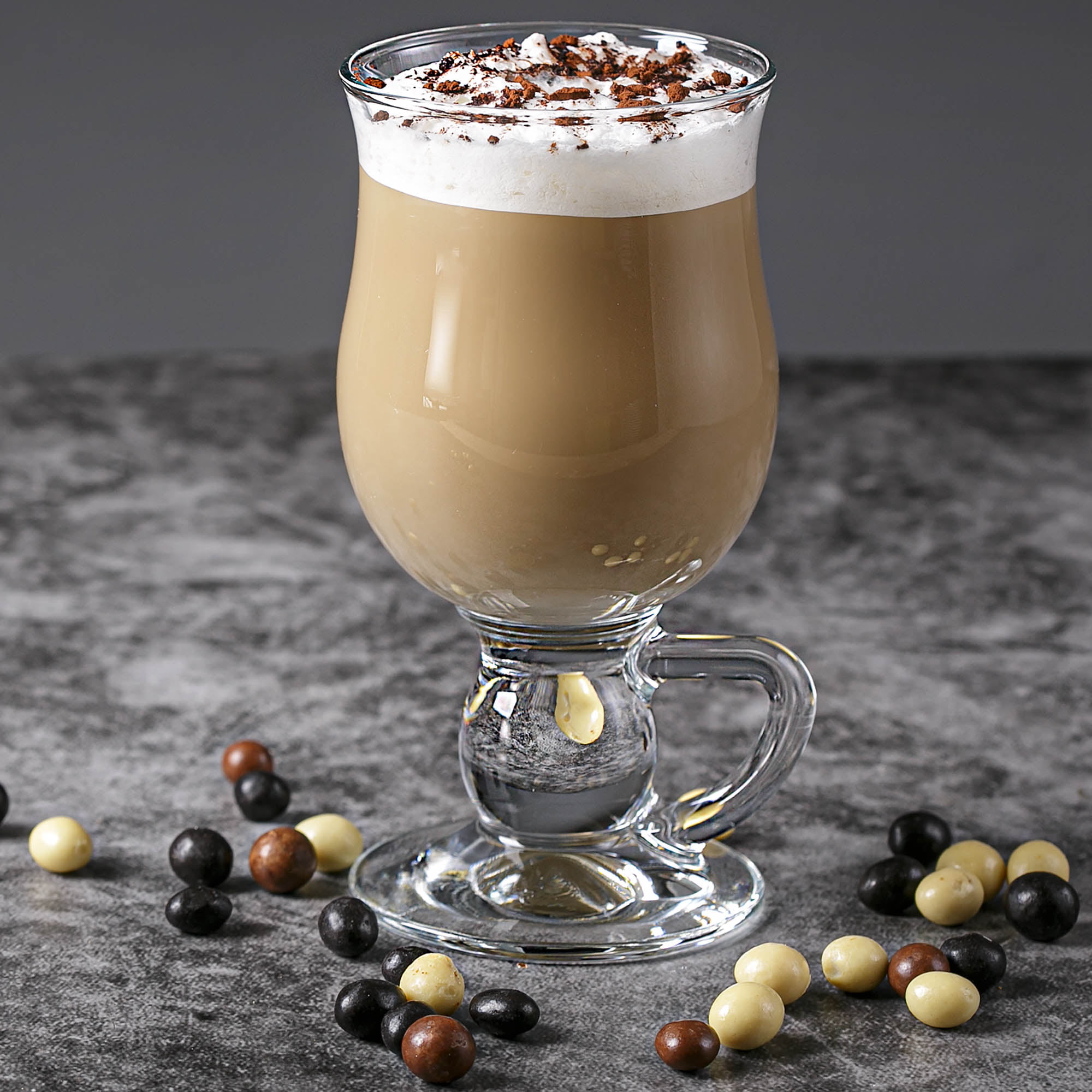 Crystalia Set of 2 Irish Coffee, Latte, Cappuccino and Hot Chocolate Glass  Mugs with Handle, 7 3/4 oz