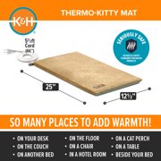 K&H Pet Products Thermo-Kitty Mat Heated Cat Bed Sage/Tan 25 X 12.5 Inches