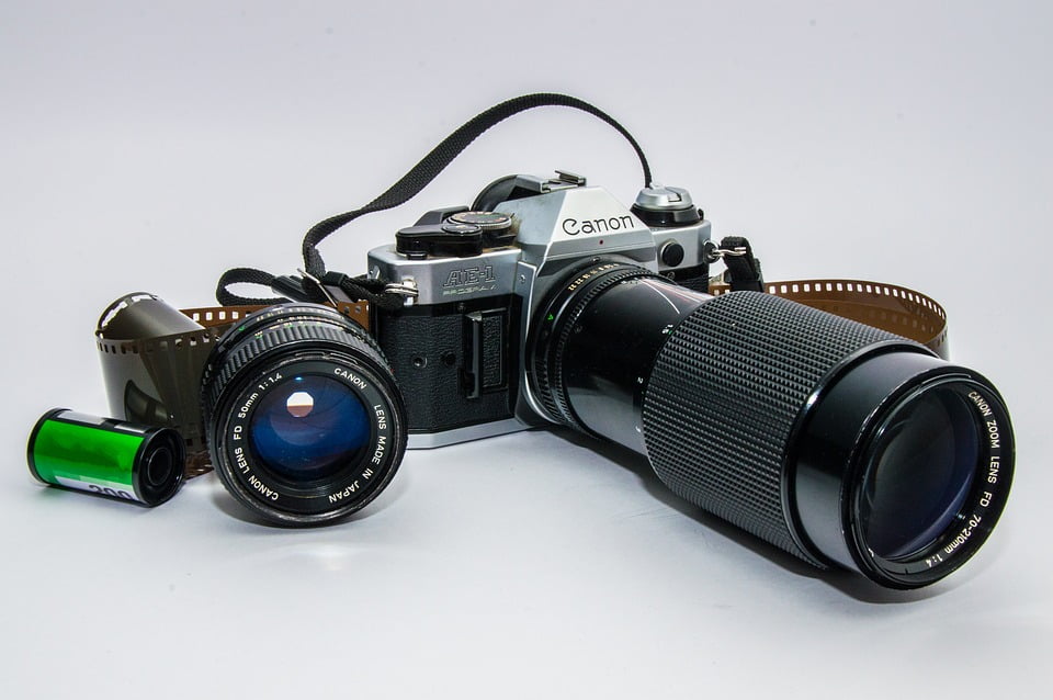 SLR Camera Vintage Camera Old Retro Look Lenses12 Inch BY 18 Inch