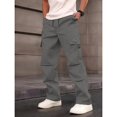 thumbnail image 2 of Rexolia Mens Cargo Pants Breathable Multi Pocket Work Pants Elastic Waist Straight Leg Casual Outdoor Utility Daily Dark Gray 2XL, 2 of 6