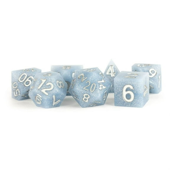 FanRoll by Metallic Dice Games 16mm Sharp Edge Silicone Rubber Poly DND Dice Set: Glacial Debris, Role Playing Game Dice for Dungeons and Dragons