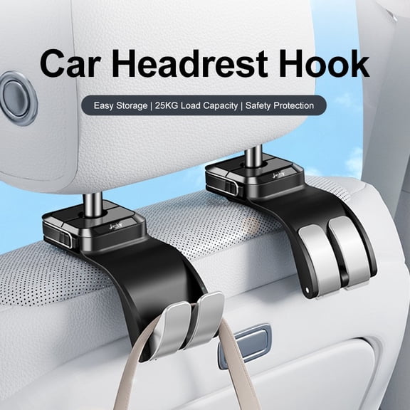 1pc Car Headrest Hook Hidden Foldable 360° Rotatable Seat Hanger for Handbags
