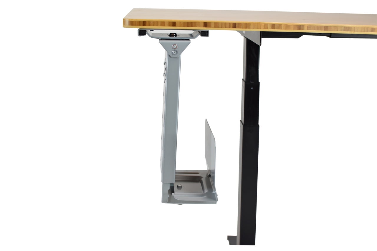 Swiveling UnderDesk Computer CPU Holder for Sit Stand Standing Desk