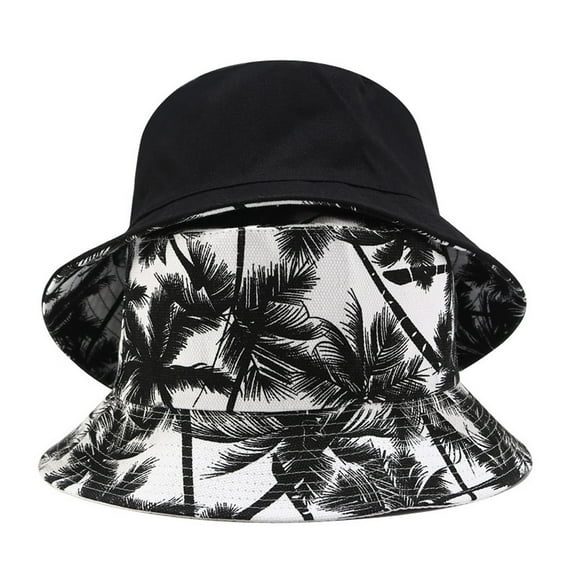Charmgo Trucker Hat Clearance, Fashion Women and Men Print Canvas Two-Sided Outdoors Bucket Hat Sun Hat Cap Bucket Hat Baseball Cap, Sun Hats for Women Black