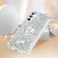 thumbnail image 5 of Glitter Clear Sparkly Bling Case for Samsung Galaxy A54 5G for Women Girls, Flowing Liquid Quicksand Cover with Diamond Ring Holder Case for Samsung Galaxy A54 5G  Silver, 5 of 7
