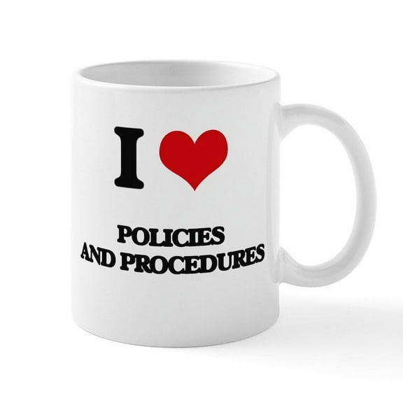 CafePress - I Love Policies And Procedures Mugs - 11 oz Ceramic Mug - Novelty Coffee Tea Cup