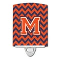 thumbnail image 1 of Carolines Treasures CJ1042-MCNL Letter M Chevron Orange & Blue Ceramic Night Light, 1 of 1