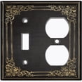 thumbnail image 2 of Metal Light Switch Plate Outlet Cover (French Victorian Frame - Single Toggle Single Duplex), 2 of 2
