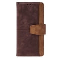 thumbnail image 2 of Leather For Apple iPhone 17e / iPhone 16e RFID Blocking Dual Tone Flip Wallet Case, With Card Holder Buckle Magnetic Closure Shockproof Kickstand Protective Phone Cases Cove,Brown, 2 of 7