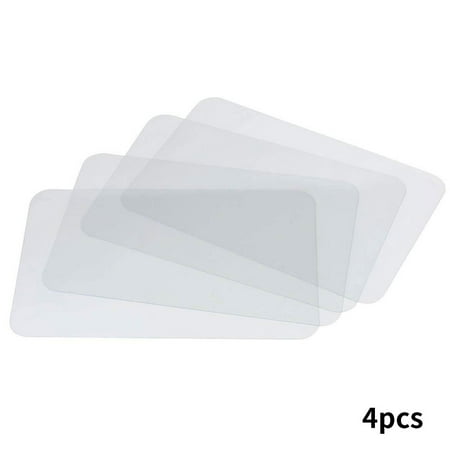 

4pcs Durable Clear Placemat Table Mat Restaurant Round Edge PP