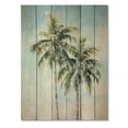 thumbnail image 3 of Designart "Minimalims Palm Trees Green II" Floral Print on Natural Pine Wood, 3 of 5
