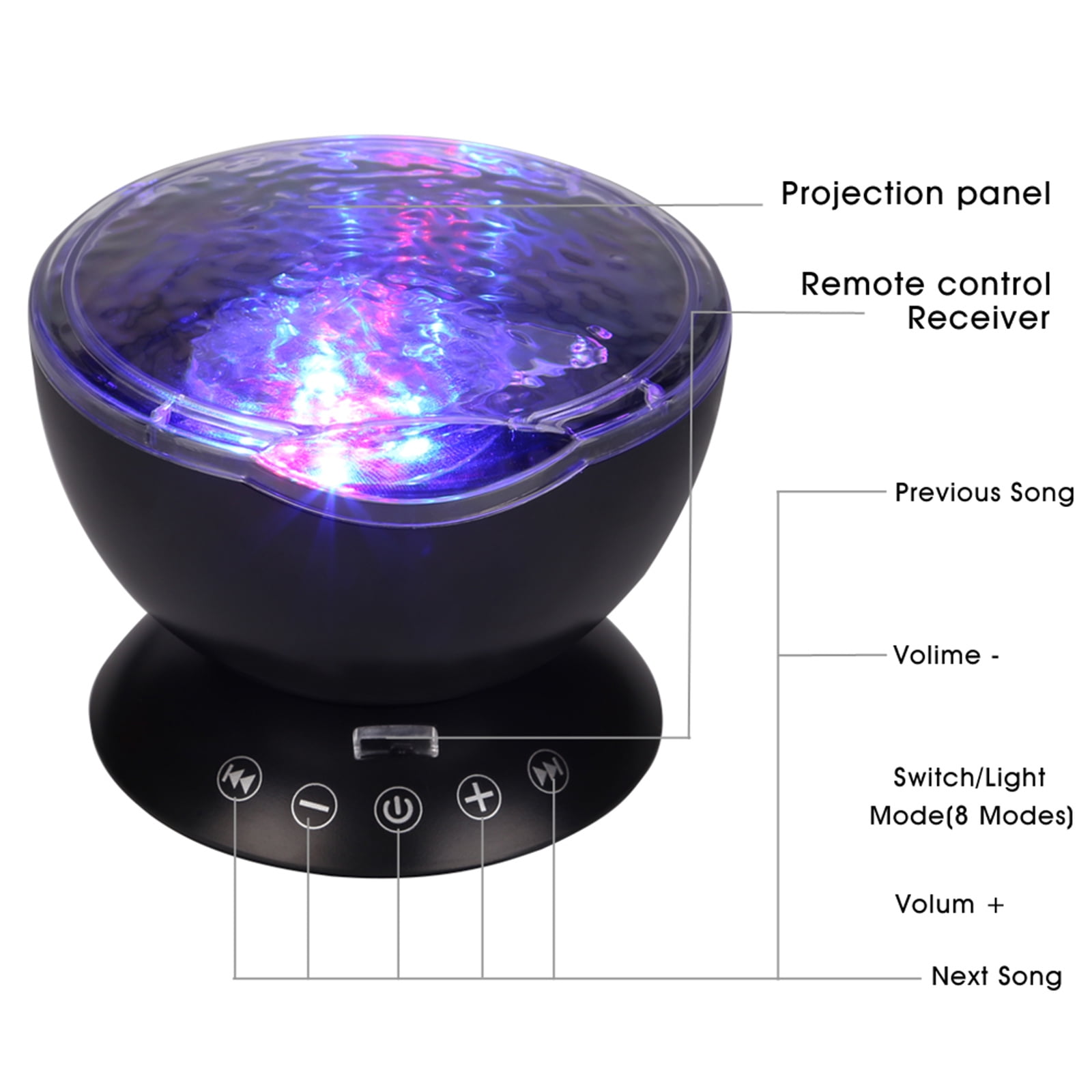 AGM Star Projector, LED Galaxy Projector, Night Light with Music Speaker for Kids Bedroom Decor, Black
