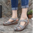 thumbnail image 6 of Anuirheih Women's Ladies Girl Comfortable Hollow Flowers Round Toe Sandals Soft Sole Shoes Sandals Women (Gray), 6 of 6
