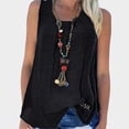 thumbnail image 1 of T-shirt Sans Manches à Col Rond pour Femme Haut à Col Rond pour Femme Haut Ample d'Été pour Fille, Noir, TTG, 1 of 1