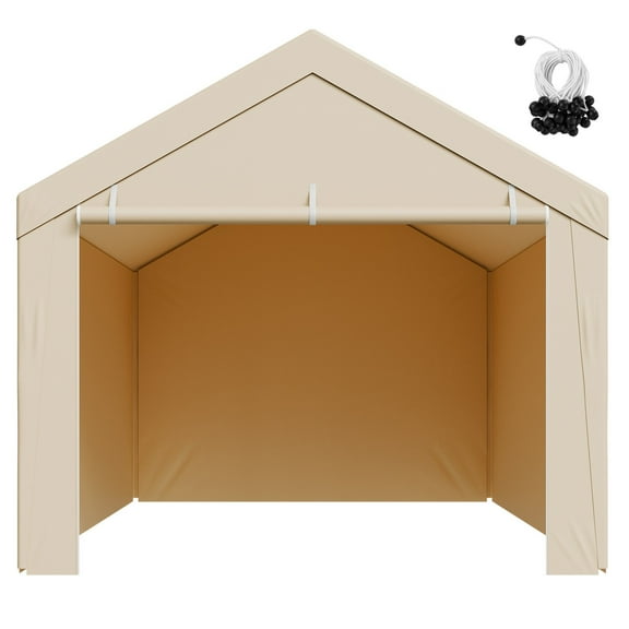 NNYYS 10x20ft Carport Replacement Canopy Cover - W/Side Panels, Frame Excluded, Weather-Resistant for Outdoor Use, Ideal for Replacing Old Covers