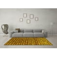 thumbnail image 3 of Ahgly Company Indoor Round Abstract Yellow Modern Area Rugs, 3' Round, 3 of 4