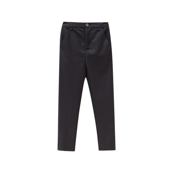 BCSIOAOI Toddler Boys Uniform Pants,Cotton Back to School Straight-Leg Dress Pants with Pockets Black 3-4t