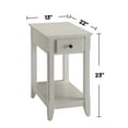 thumbnail image 3 of Knubmt 1 Drawer Side Table with Bottom Shelf, Rectangular Wooden Nightstand for Living Room, Bedroom, White, 3 of 5