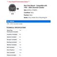 thumbnail image 2 of Rear Strut Mount - Compatible with 1995 - 2005 Chevy Cavalier 1996 1997 1998 1999 2000 2001 2002 2003 2004, 2 of 2