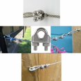 thumbnail image 4 of Bridas para cables M8 Bridas para cables Clip en U Perno Clip para cables Abrazadera para cables de acero inoxidable 304 Clips para cables de sillín para tendedero de ropa al aire libre 10PCS, 4 of 5