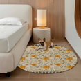 thumbnail image 2 of Spring Daisy Round Area Rug 7Ft Washable Circle Rugs for Dorm Laundry Room, Country Vintage Yellow White Floral Leaf Plaid Non-Slip Carpet Floor Mats Indoor Outdoor Carpet Runner Aesthetic Home Decor, 2 of 8