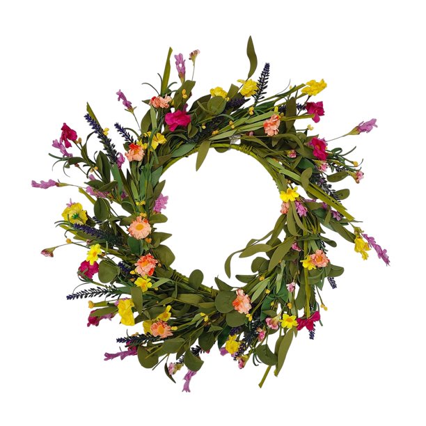 Corona de flores artificiales Corona de verano de la puerta delantera VERDERACIÓN de de LA Decoración decorativa para festivales de jardín