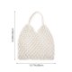 thumbnail image 4 of Hollow out Mesh Knitted Bag Handmade Beach Cotton String Bag Unlined Shoulder Bag (White), 4 of 4