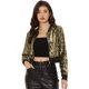 thumbnail image 2 of Chaqueta De Lentejuelas Tipo Aviador Con Cremallera En La Parte Delantera Con Purpurina Brillante Para Mujer Negro oro S, 2 of 2