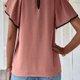 thumbnail image 5 of Gibobby Camisetas Mujer Baratas Manga Corta Camiseta suelta informal con cuello en V para mujer, blusa manga corta con estampado(RD2,XL), 5 of 5