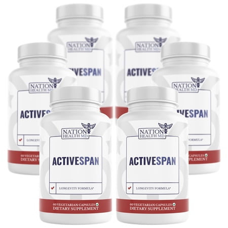Nation Health MD ActiveSpan; Telomere Longevity Supplements with Ashwagandha, Catâs Claw, Astragalus