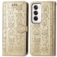 thumbnail image 2 of Funda Cartera FOXDOCK para OPPO Reno 12 , Flip PU con Relieve de Gatos y Perros, Tarjetero y Soporte, 2 of 6