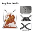thumbnail image 4 of Daiia Vintage Cowboy On A Bronco Horse Pattern Drawstring Backpack, Gym Bag, Lightweight Backpack, Water-Resistant Bag Travel Sports Backpack, Fitness Bag, Yoga Bag-Small, 4 of 6