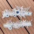 thumbnail image 2 of Juego de ligas de encaje Sither, ligas de novia para boda, banda de pierna nupcial, ligas de cinturón de flores grandes para regalo de mujer (azul, 15,8-23,6 pulgadas) TUNC Sencillez, 2 of 5