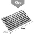 thumbnail image 2 of HUGFEGWE 9 Pieces Long Phillips Screwdriver Bit Set 1/4 Inch Hex Shank S2 Steel Cross Head Magnetic Screwdriver Bits Screw Driver Bits Drill Tool Accessory, 100mm Length CJB91-13999, 2 of 8