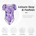 thumbnail image 6 of Naloa Violet Women's Short-Sleeved Onesie, One-Piece Swimsuit for Parties, dates, clubs - Medium, 6 of 9