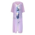 thumbnail image 4 of Aofany Fashion Women Casual V- Neck Sleeveless Dress Solid Coat Two-Piece Set 2 Piece Set Beach Sundress, 4 of 5