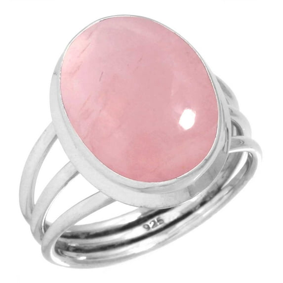 Rose Quartz Ring 925 Sterling Silver Handmade Jewelry