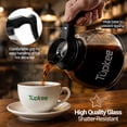 thumbnail image 2 of Tupkee Glass Replacement Coffee Pot - SHATTER-RESISTANT Commercial Restaurant Decanter Carafe - 64 oz 12 Cup Set of 2-1 Black and 1 Orange Decaf, Compatible with Wilbur Curtis, Bloomfield, Bunn Pot, 2 of 8