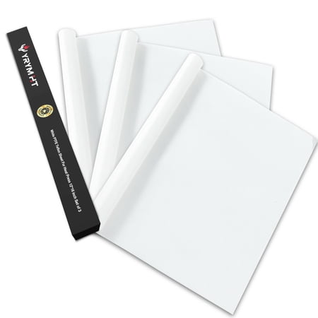 YRYM HT White 3 Pack 12" x 16" Teflon Sheet for Heat Press Reusable Heat Resistant Craft Mat