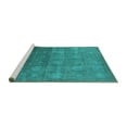 thumbnail image 2 of Ahgly Company Machine Washable Indoor Rectangle Oriental Turquoise Blue Industrial Area Rugs, 7' x 10', 2 of 4