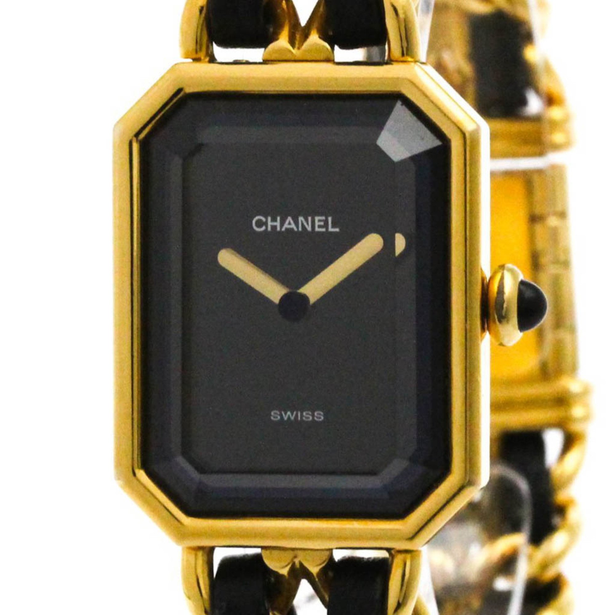 Chanel Premiere M Quartz Black Dial Watch CHANEL “Première” Quartz watch in steel and black leather  main image 4