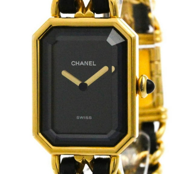 Pre-Owned CHANEL Premiere Size M Gold Plated Quartz Ladies Watch H0001 (Fair)