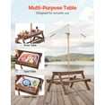 thumbnail image 5 of VEVOR Kids Picnic Table with Umbrella, 3-in-1 Sand & Water Table, Outdoor Wooden Table and Bench Set with 2 Trays, 4-People Patio Dining Furniture for Garden, Backyard and Porch (Walnut), 5 of 9