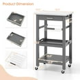 thumbnail image 4 of Giantex Chariot d'Îlot de Cuisine, Chariot de Rangement Utilitaire, Plateau de Service et Tablette à Lattes, Chariot de Service pour Buffet avec Roues Verrouillables pour Salle à Manger, Gris, 4 of 8
