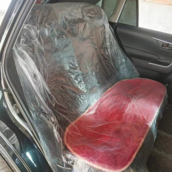 HEMOTON Transparent Plastic Car Seat Cover for Rear Seats Waterproof and Heavy Duty with Fine Workmanship 5 Pieces