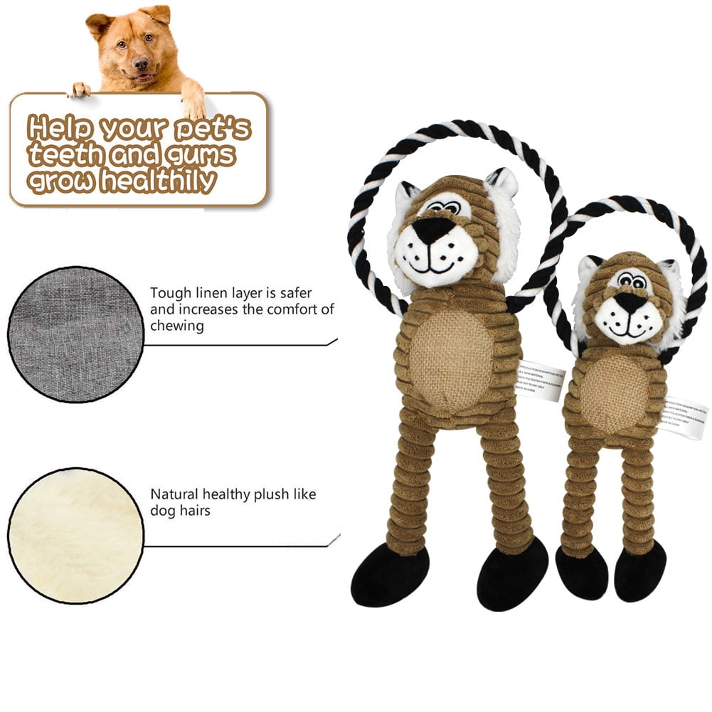 Kepooman Dog Chew Toy for Teething Chewing and Playtime, No Stuffing Plush Animal Dog Squeaky Toy, Single, Lion Kepooman Dog Chew Toy for Teething Chewing and Playtime, No Stuffing Plush Animal Dog Squeaky Toy, Single, Lion